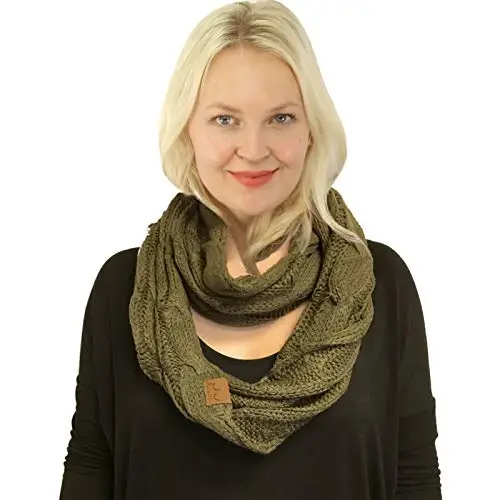 C.C CC Winter Soft Matching Unisex Chunky Knit Cowl Loop Infinity Scarf - 2