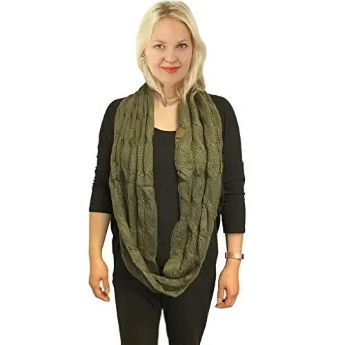 C.C CC Winter Soft Matching Unisex Chunky Knit Cowl Loop Infinity Scarf - 3