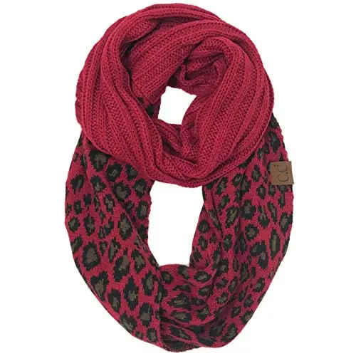 C.C CC Winter Soft Matching Unisex Chunky Knit Cowl Loop Infinity Scarf - C.C