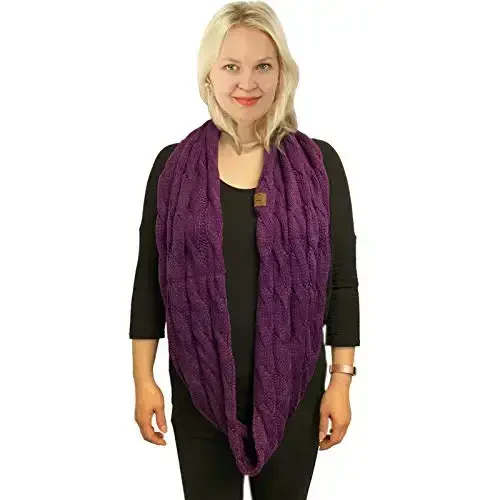 C.C CC Winter Soft Matching Unisex Chunky Knit Cowl Loop Infinity Scarf - 3