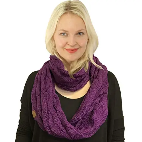 C.C CC Winter Soft Matching Unisex Chunky Knit Cowl Loop Infinity Scarf - 2