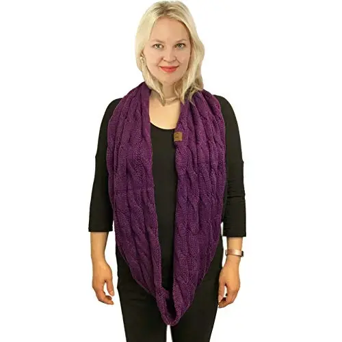 C.C CC Winter Soft Matching Unisex Chunky Knit Cowl Loop Infinity Scarf - 3