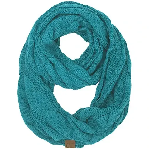 C.C CC Winter Soft Matching Unisex Chunky Knit Cowl Loop Infinity Scarf - C.C