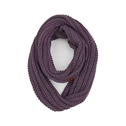 C.C CC Winter Soft Matching Unisex Chunky Knit Cowl Loop Infinity Scarf - 1