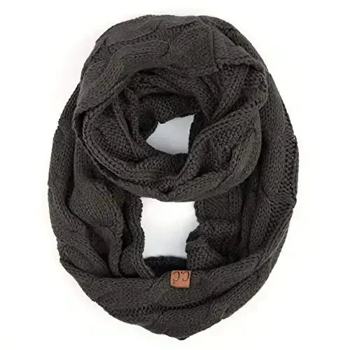 C.C CC Winter Soft Matching Unisex Chunky Knit Cowl Loop Infinity Scarf - 1