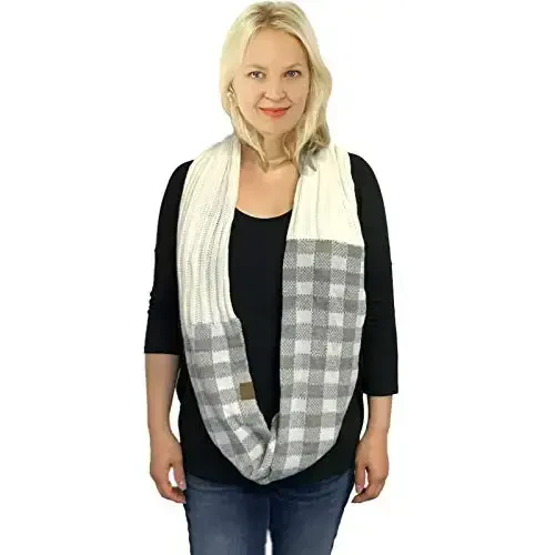 C.C CC Winter Soft Matching Unisex Chunky Knit Cowl Loop Infinity Scarf - 3