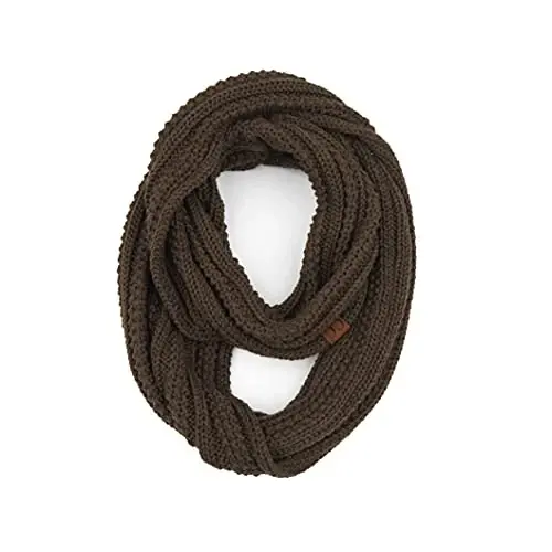 C.C CC Winter Soft Matching Unisex Chunky Knit Cowl Loop Infinity Scarf - 1
