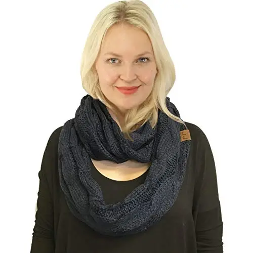 C.C CC Winter Soft Matching Unisex Chunky Knit Cowl Loop Infinity Scarf - 2