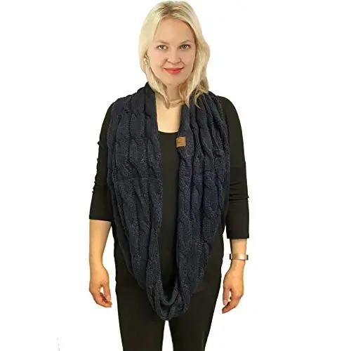 C.C CC Winter Soft Matching Unisex Chunky Knit Cowl Loop Infinity Scarf - 3