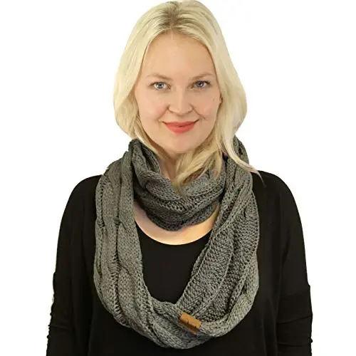 C.C CC Winter Soft Matching Unisex Chunky Knit Cowl Loop Infinity Scarf - 2