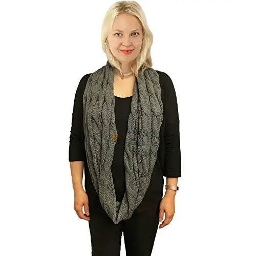 C.C CC Winter Soft Matching Unisex Chunky Knit Cowl Loop Infinity Scarf - 3
