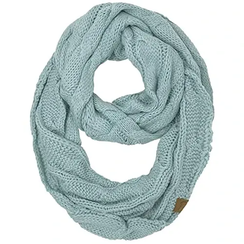 C.C CC Winter Soft Matching Unisex Chunky Knit Cowl Loop Infinity Scarf - C.C