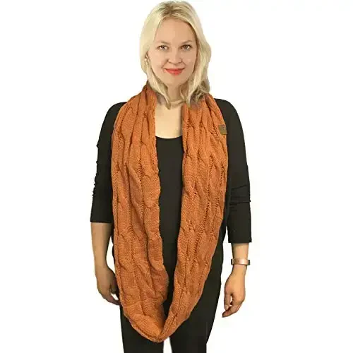 C.C CC Winter Soft Matching Unisex Chunky Knit Cowl Loop Infinity Scarf - 3