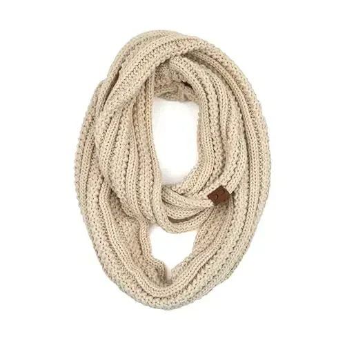 C.C CC Winter Soft Matching Unisex Chunky Knit Cowl Loop Infinity Scarf 