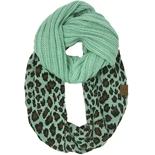 C.C CC Winter Soft Matching Unisex Chunky Knit Cowl Loop Infinity Scarf - C.C