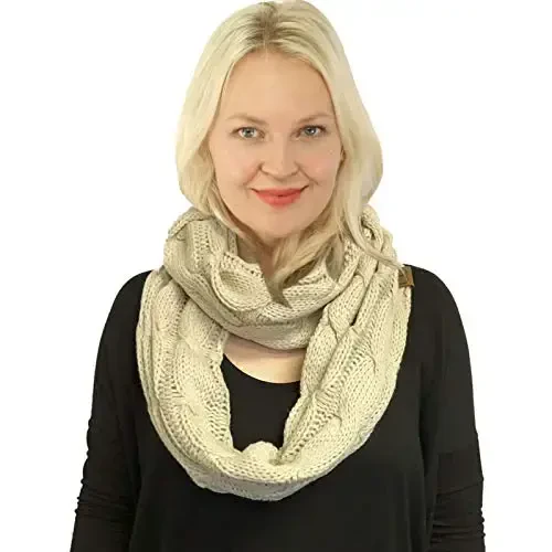 C.C CC Winter Soft Matching Unisex Chunky Knit Cowl Loop Infinity Scarf - 2