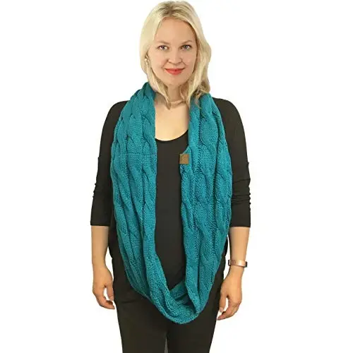 C.C CC Winter Soft Matching Unisex Chunky Knit Cowl Loop Infinity Scarf - 3