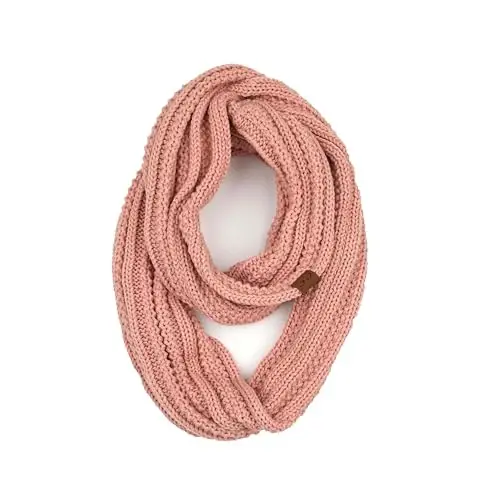 C.C CC Winter Soft Matching Unisex Chunky Knit Cowl Loop Infinity Scarf - C.C
