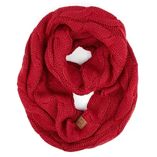 C.C CC Winter Soft Matching Unisex Chunky Knit Cowl Loop Infinity Scarf - 1