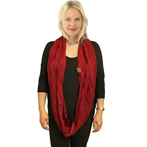 C.C CC Winter Soft Matching Unisex Chunky Knit Cowl Loop Infinity Scarf - 3