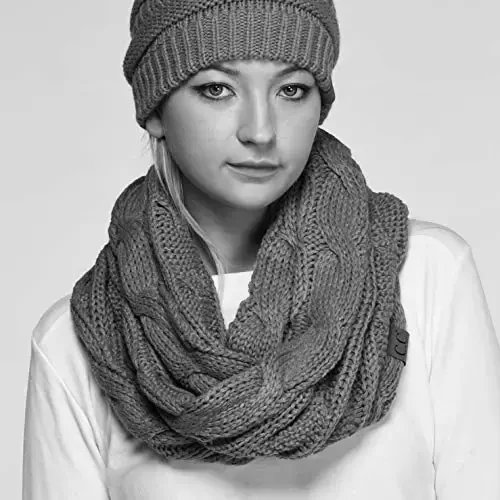 C.C CC Winter Soft Matching Unisex Chunky Knit Cowl Loop Infinity Scarf - 4