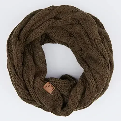C.C CC Winter Soft Matching Unisex Chunky Knit Cowl Loop Infinity Scarf - 2