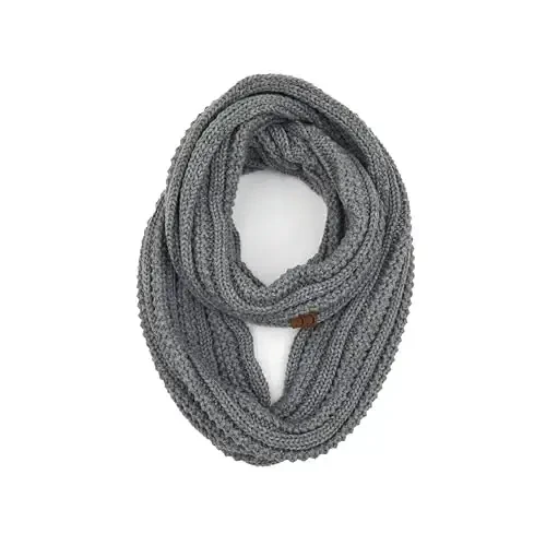 C.C CC Winter Soft Matching Unisex Chunky Knit Cowl Loop Infinity Scarf - 1