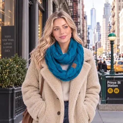 C.C CC Winter Soft Matching Unisex Chunky Knit Cowl Loop Infinity Scarf - C.C® (1)