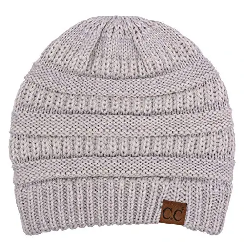 C.C Exclusives Cable Knit Beanie - Qalin, yumshoq va issiq katta shapkalar - C.C