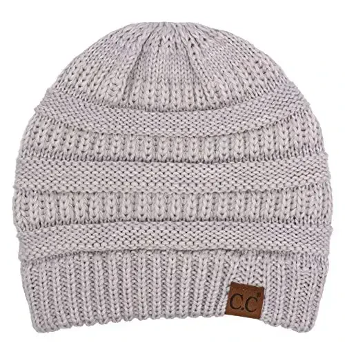 C.C Exclusives Cable Knit Beanie - Qalin, yumshoq va issiq katta shapkalar 