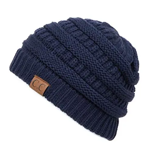 C.C Exclusives Cable Knit Beanie - Qalin, yumshoq va issiq katta shapkalar 