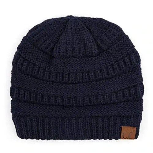 C.C Exclusives Cable Knit Beanie - Qalin, yumshoq va issiq katta shapkalar - 2