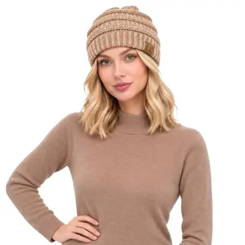 C.C Exclusives Cable Knit Beanie - Thick, Soft & Warm Chunky Beanie Hats - 1