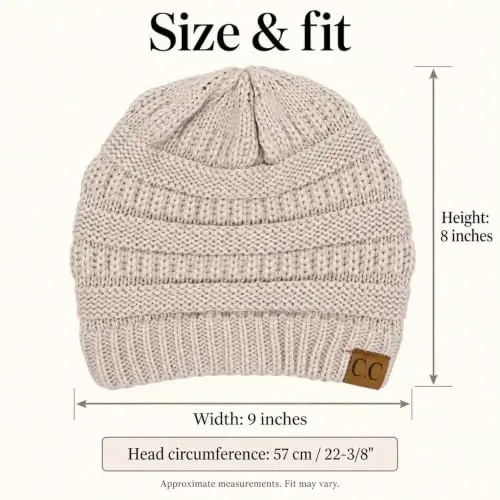 C.C Exclusives Cable Knit Beanie - Thick, Soft & Warm Chunky Beanie Hats - 5