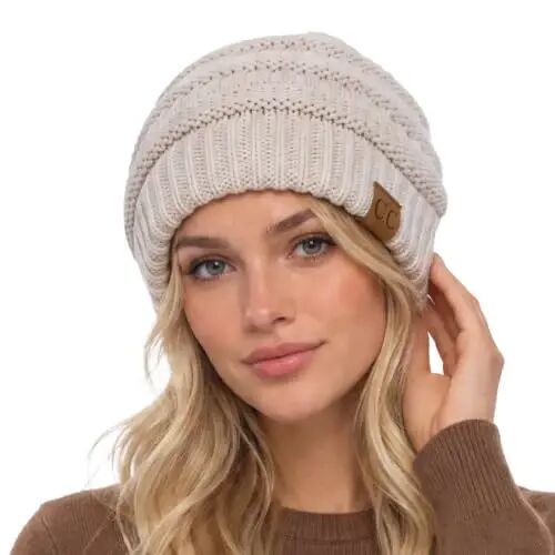 C.C Exclusives Cable Knit Beanie - Thick, Soft & Warm Chunky Beanie Hats - C.C