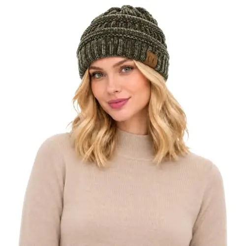 C.C Exclusives Cable Knit Beanie - Thick, Soft & Warm Chunky Beanie Hats - 1