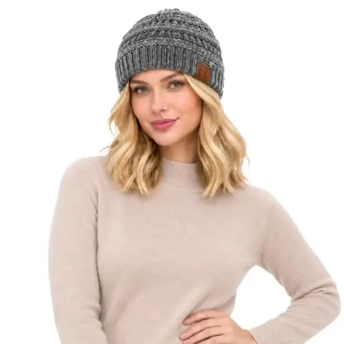 C.C Exclusives Cable Knit Beanie - Thick, Soft & Warm Chunky Beanie Hats - 1