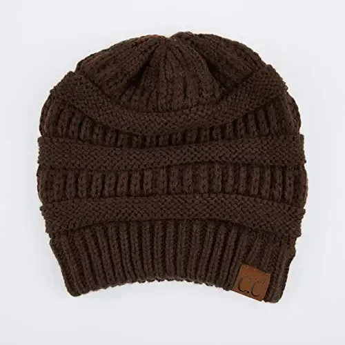C.C Exclusives Cable Knit Beanie - Thick, Soft & Warm Chunky Beanie Hats (Brown) - 2