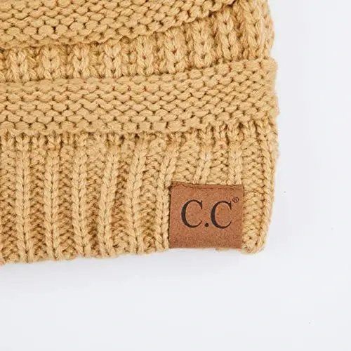 C.C Exclusives Cable Knit Beanie - Thick, Soft & Warm Chunky Beanie Hats (Camel) - 3