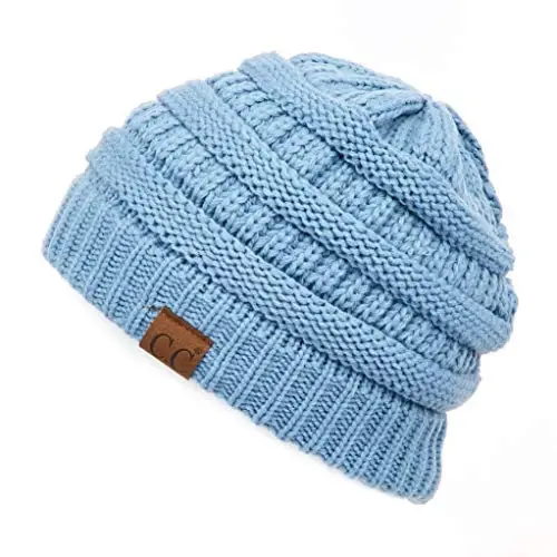 C.C Exclusives Cable Knit Beanie - Thick, Soft & Warm Chunky Beanie Hats (Denim) - 1