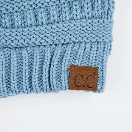 C.C Exclusives Cable Knit Beanie - Thick, Soft & Warm Chunky Beanie Hats (Denim) - 3