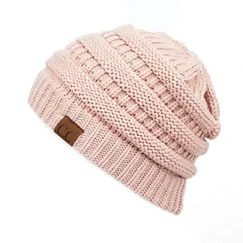 C.C Exclusives Cable Knit Beanie - Thick, Soft & Warm Chunky Beanie Hats (Indi Pink) - 1