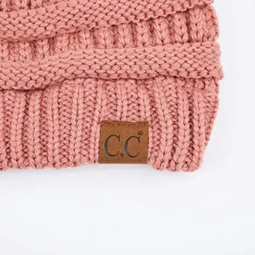 C.C Exclusives Cable Knit Beanie - Thick, Soft & Warm Chunky Beanie Hats (Mauve) - 3