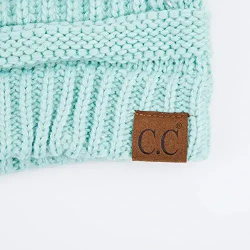 C.C Exclusives Cable Knit Beanie - Thick, Soft & Warm Chunky Beanie Hats (Mint) - 3