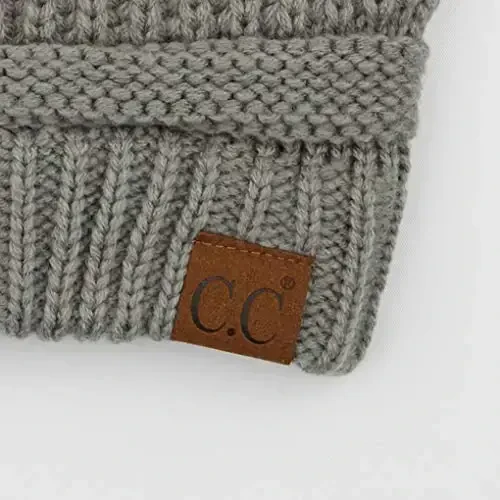 C.C Exclusives Cable Knit Beanie - Thick, Soft & Warm Chunky Beanie Hats (Natural Grey) - 3