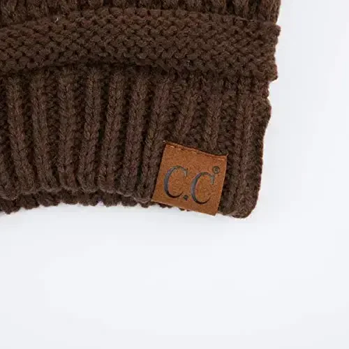 C.C Exclusives Cable Knit Beanie - Thick, Soft & Warm Chunky Beanie Hats (Brown) - 3