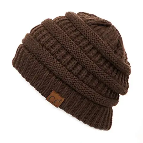 C.C Exclusives Cable Knit Beanie - Thick, Soft & Warm Chunky Beanie Hats (Brown) - 1