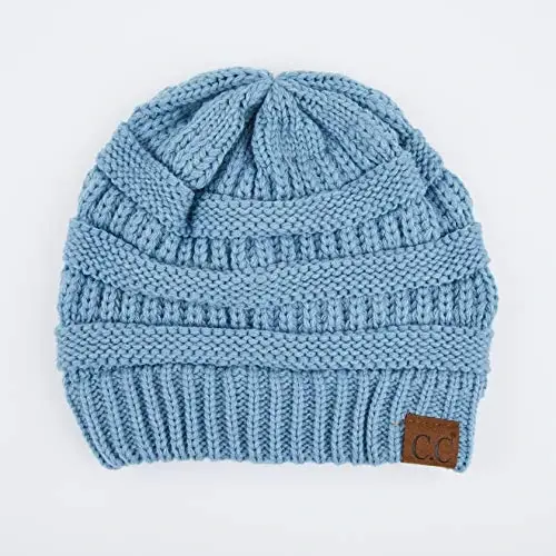 C.C Exclusives Cable Knit Beanie - Thick, Soft & Warm Chunky Beanie Hats (Denim) - CHEVEUX CORP. (1)