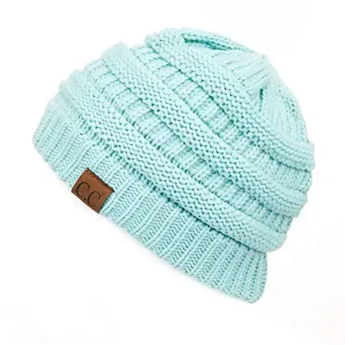 C.C Exclusives Cable Knit Beanie - Thick, Soft & Warm Chunky Beanie Hats (Mint) - CHEVEUX CORP.