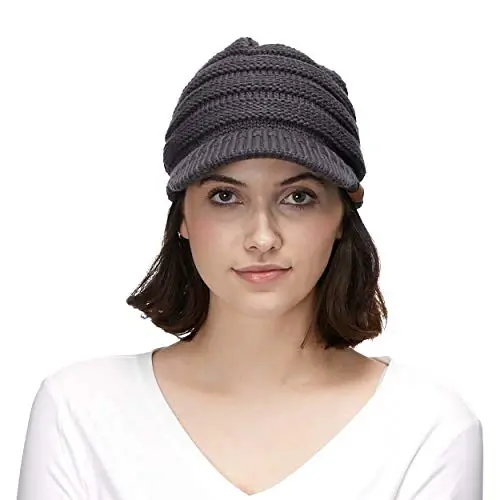 C.C Hatsandscarf Exclusives Women's Ribbed Knit Hat with Brim (YJ-131)(YJ-2023) - 4